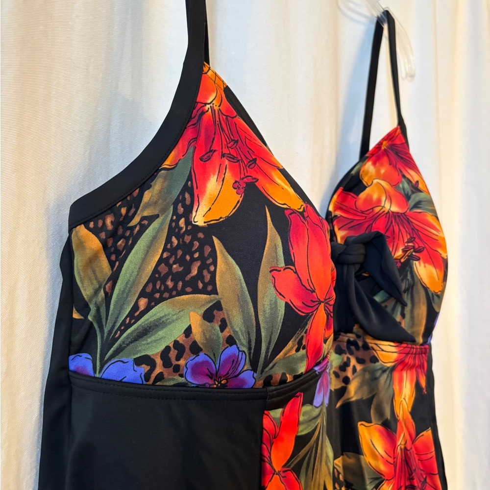 EUC A Shore Fit Floral & Animal Print One Piece Swim Dress | Women’s Plus 18W - Picture 6 of 16